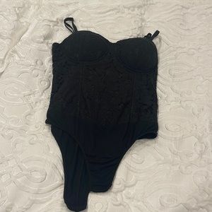 Aqua lace bustier bodysuit